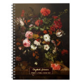 Op maat gemaakte bloemkunst Elegante script gouden Notitieboek (Voorkant)