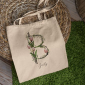 Op maat gemaakte bloemletter 'B' – Persoonlijk cad Tote Bag