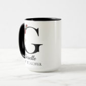 Op maat gemaakte bloemrijke monogram mok cadeau vo (Voorkant links)