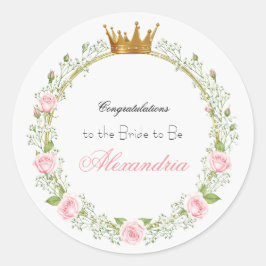 Op maat gemaakte blozende romantiek: rozen en baby ronde sticker