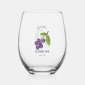 Op maat gemaakte Blueberry Logo Sjabloon Wijnglas Zonder Voet (Achterkant)