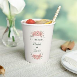 Op maat gemaakte Blush Garden Minimalistische Trou Papieren Bekers