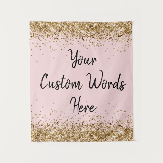 Op maat gemaakte Blush Roze Gepersonaliseerde Foto Wandkleed (Voorkant)