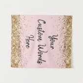 Op maat gemaakte Blush Roze Gepersonaliseerde Foto Wandkleed (Voorkant (horizontaal))