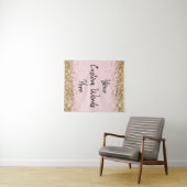 Op maat gemaakte Blush Roze Gepersonaliseerde Foto Wandkleed (In Situ (horizontaal))