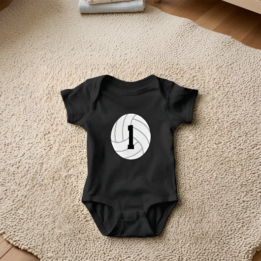 Op maat gemaakte body voor baby's eerste volleybal romper