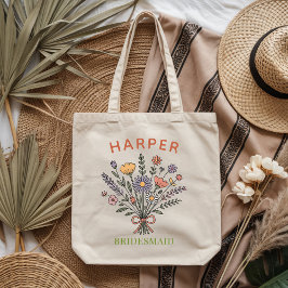 Op maat gemaakte Boho bloemengeschenk voor bruidsf Tote Bag