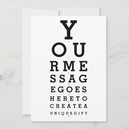 Op maat gemaakte boodschap voor opticien-kaart kaart (Voorkant)