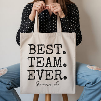 Op maat gemaakte boodschappentas met beste team oo tote bag