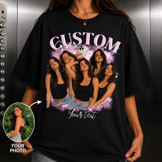 Op maat gemaakte Bootleg Rap Tee Girlfriend Face T-shirt