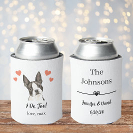 Op maat gemaakte Boston Terrier-huwelijksblikkoele Blikjeskoeler