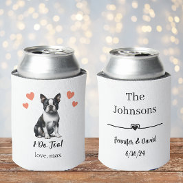 Op maat gemaakte Boston Terrier-huwelijksblikkoele Blikjeskoeler