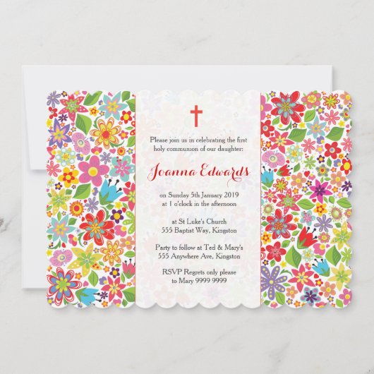 Op maat gemaakte Bright Floral First Community uit Kaart (Voorkant)