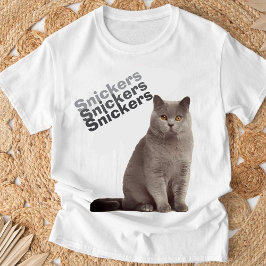 Op maat gemaakte Britse Korthaar Kat "Snickers" T- T-shirt