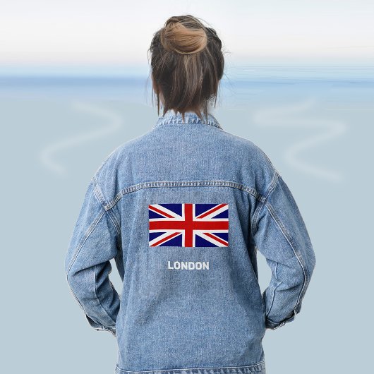 Op maat gemaakte Britse vlag denim jas Jacket