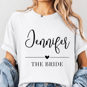 Op maat gemaakte bruidsmeisje naam shirt, vrijgeze t-shirt