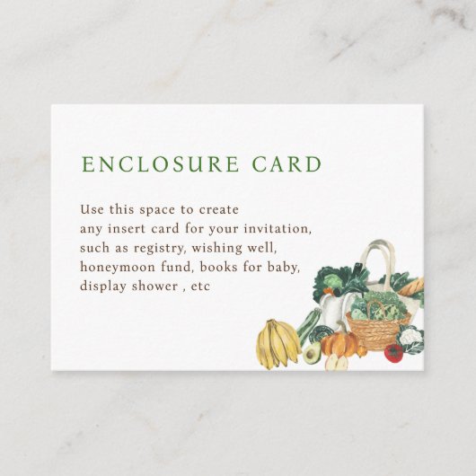 Op maat gemaakte bruidsmeisjesfeest met boerenmark informatiekaartje (Voorkant)