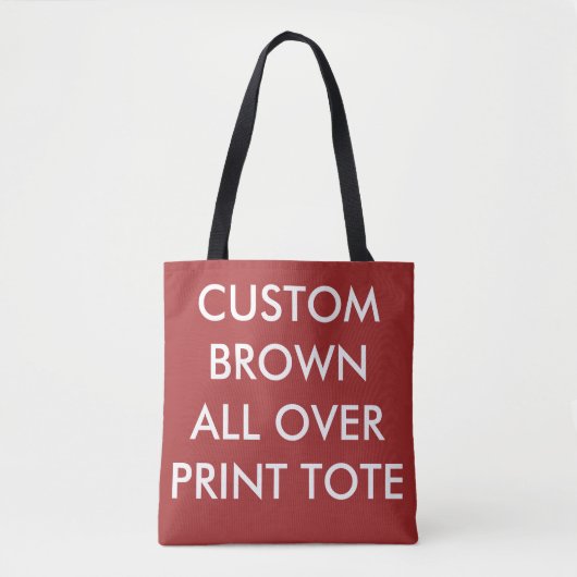 Op maat gemaakte bruine all over print tas (Voorkant)
