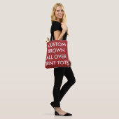 Op maat gemaakte bruine all over print tas (Op model)