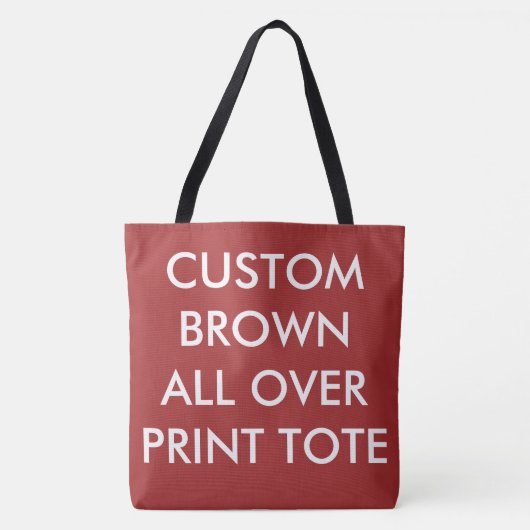 Op maat gemaakte bruine all over print tas (Voorkant)