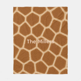 Op maat gemaakte, bruine, giraffe, print fleece de deken