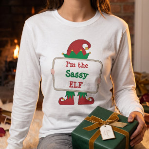 Op maat gemaakte brutale elf dames grappig kerstfe t-shirt