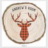 Op maat gemaakte Buffalo Plaid Buck Deer Houten Sc Sticker (Vel)