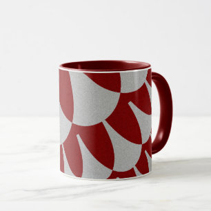 Op maat gemaakte Burgundy Zilveren Schubben Koffie Mok