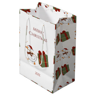 Op maat gemaakte cadeau dief gans Kerstmis Medium Cadeauzakje