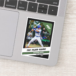 Op maat gemaakte cadeau voor honkbalspeler Zwart W Sticker