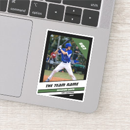 Op maat gemaakte cadeau voor honkbalspeler Zwart W Sticker