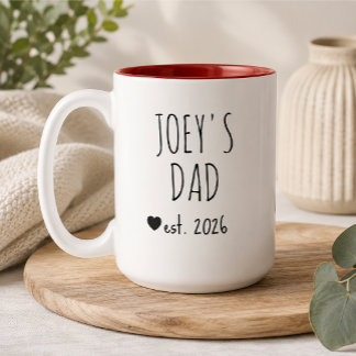 Op maat gemaakte cadeau voor nieuwe vader van kind tweekleurige koffiemok