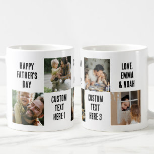 Op maat gemaakte cadeau voor vader met 5 foto's en koffiemok