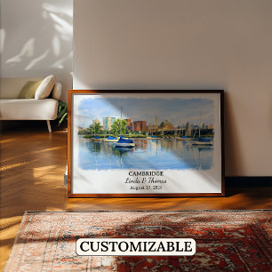 Op maat gemaakte Cambridge muurkunst, Massachusett Poster