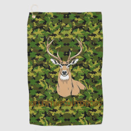 Op maat gemaakte camouflage herten golfhanddoek