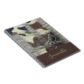 Op maat gemaakte camouflage vogel patchwork look b notitieboek (Rechterzijde)