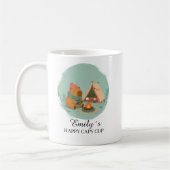 Op maat gemaakte camping capybara mok met naam (Links)