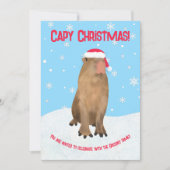 Op maat gemaakte Capybara Pun Capy Kerstmis Famili Kaart (Voorkant)