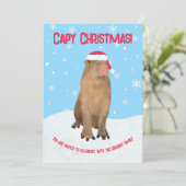 Op maat gemaakte Capybara Pun Capy Kerstmis Famili Kaart (Staand voorkant)