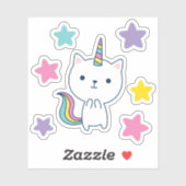 Op maat gemaakte Caticorn vinyl sticker (Vel)