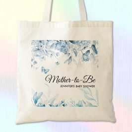 Op maat gemaakte charmante blauwe bloemen kunst ba tote bag