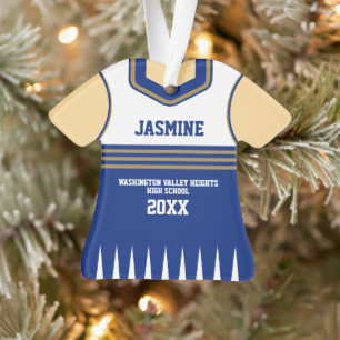 Op maat gemaakte cheerleader-uniform in schoolkleu ornament