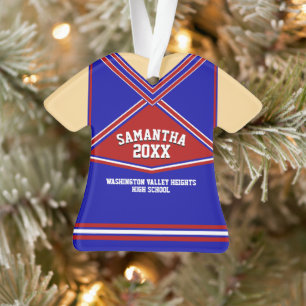 Op maat gemaakte cheerleader-uniform in schoolkleu ornament