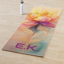 Op maat gemaakte chic bloem waterverf yogamat