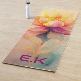 Op maat gemaakte chic bloem waterverf yogamat