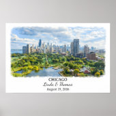 Op maat gemaakte Chicago muurkunst, Illinois poste Poster (Voorkant)