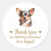 Op maat gemaakte Chihuahua-honden-huwelijksverpakk Ronde Sticker (Voorkant)