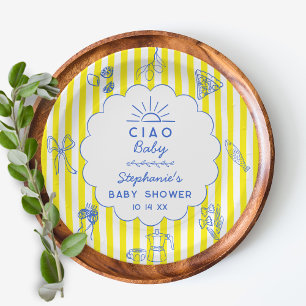 Op maat gemaakte Ciao Baby Italiaanse thema baby s Papieren Bordje