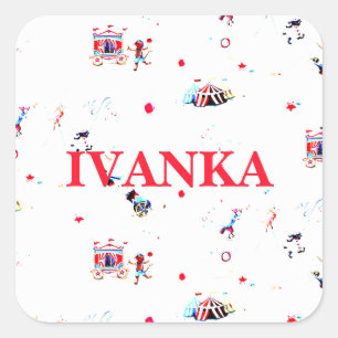 op maat gemaakte circus geïnspireerde kermis grote vierkante sticker