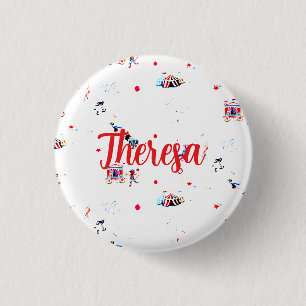 Op maat gemaakte circusclowncarneval ronde button 3,2 cm